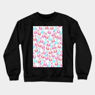 Flamingo, Flamingos pattern, Print, Tropical, Bird, Pattern, Funny art, Modern art, Wall art, Print, Minimalistic, Modern Crewneck Sweatshirt